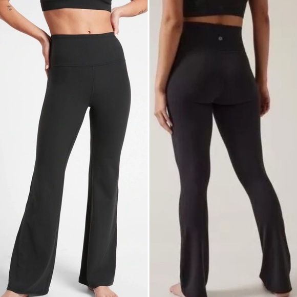 ATHLETA TRANSCEND BLACK SLIM HIGH RISE PANTS SIZE LARGE - Picture 1 of 13